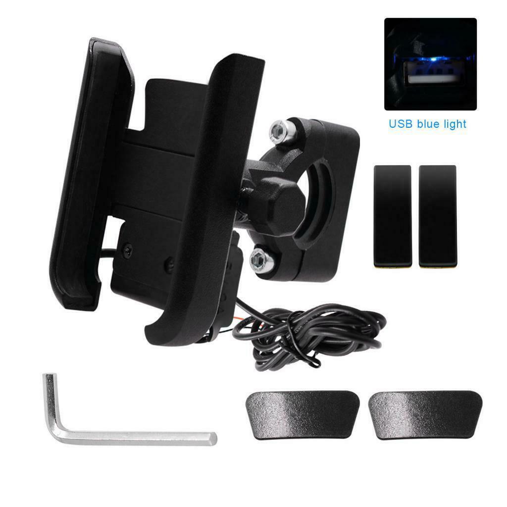 Aluminum motorcycle handlebar bracket smartphone rearview mirror cellphone black