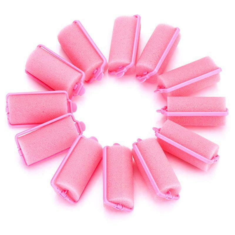 Soft Sponge Hair Rollers Pink DIY Hair Styling Foam Curler Hairdressing Tool