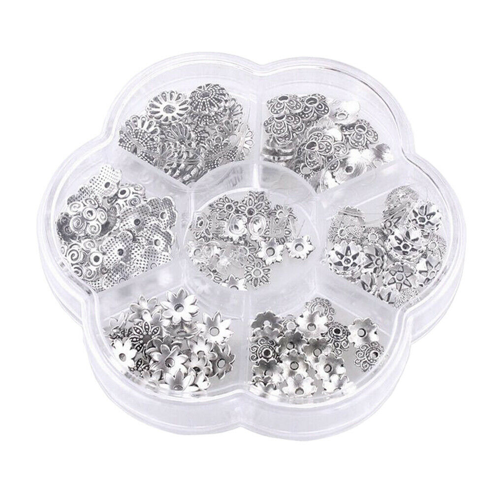 140pcs Tibetan Style Flower Torus for Beads Pearls Round Balls Spacers Charm