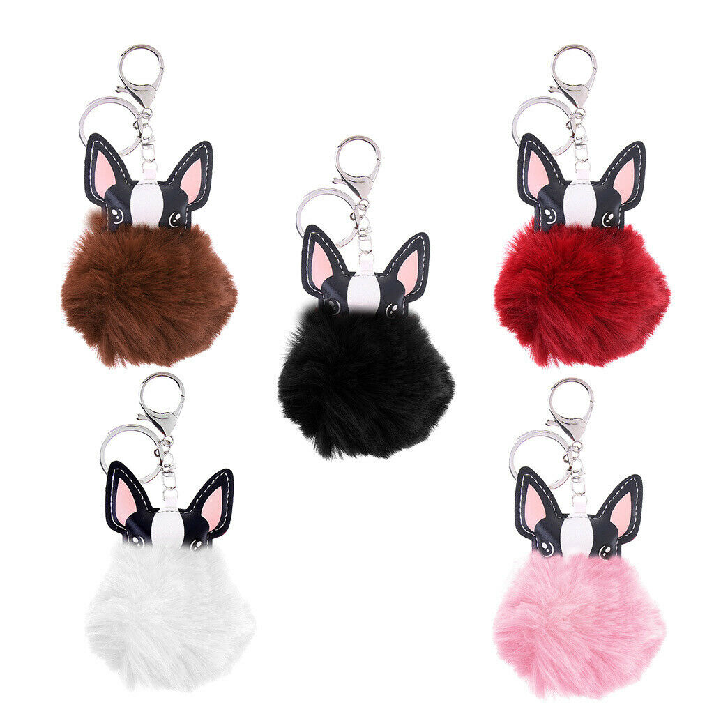 Puppy Dog Animal Cartoon Kids Toys Birthday Gift Pendant Keychain Wine Red