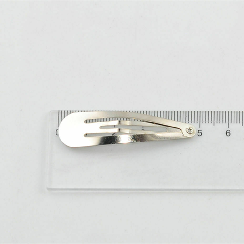 50pcs Water Drop Metal Hair Snap Barrette 5cm