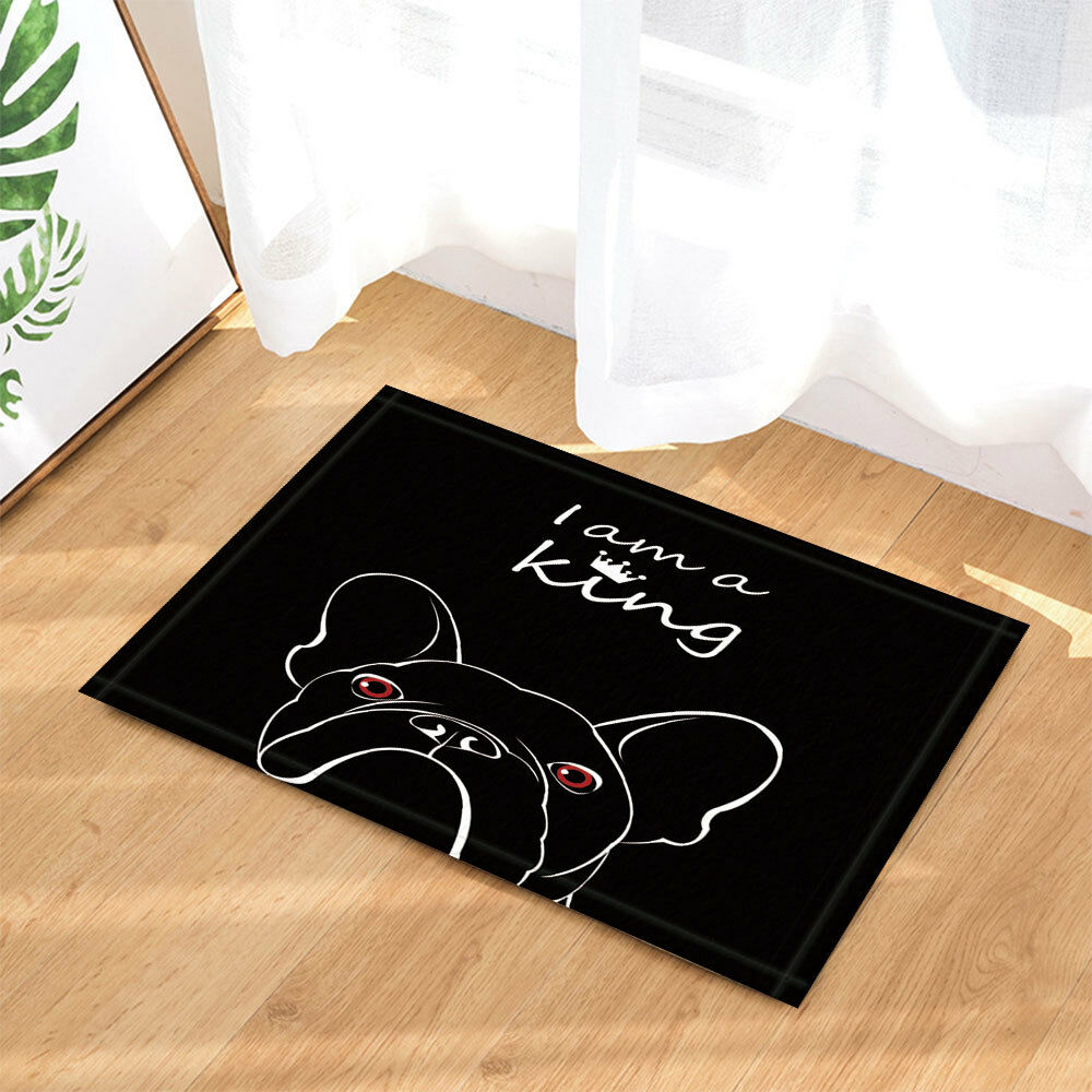 French Bulldog I Am King Bath Rug Non-Slip Floor Indoor Front Door Mat 16x24"