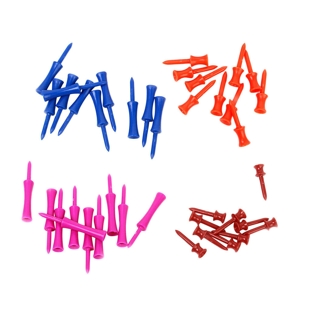 Golf Tees - 40 Pieces - Plastic Golf Tees of Different Colors And Lengths