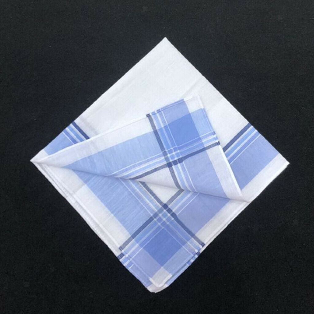 12 PCS Plaid Print Handkerchiefs Party Pocket Square Gift Set 15.75x15.75"