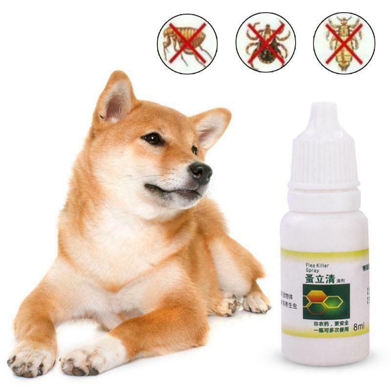8ml Pet Dog Cat Flea Tick Killer Anti-flea Insecticide Spray Lice Insect Remover