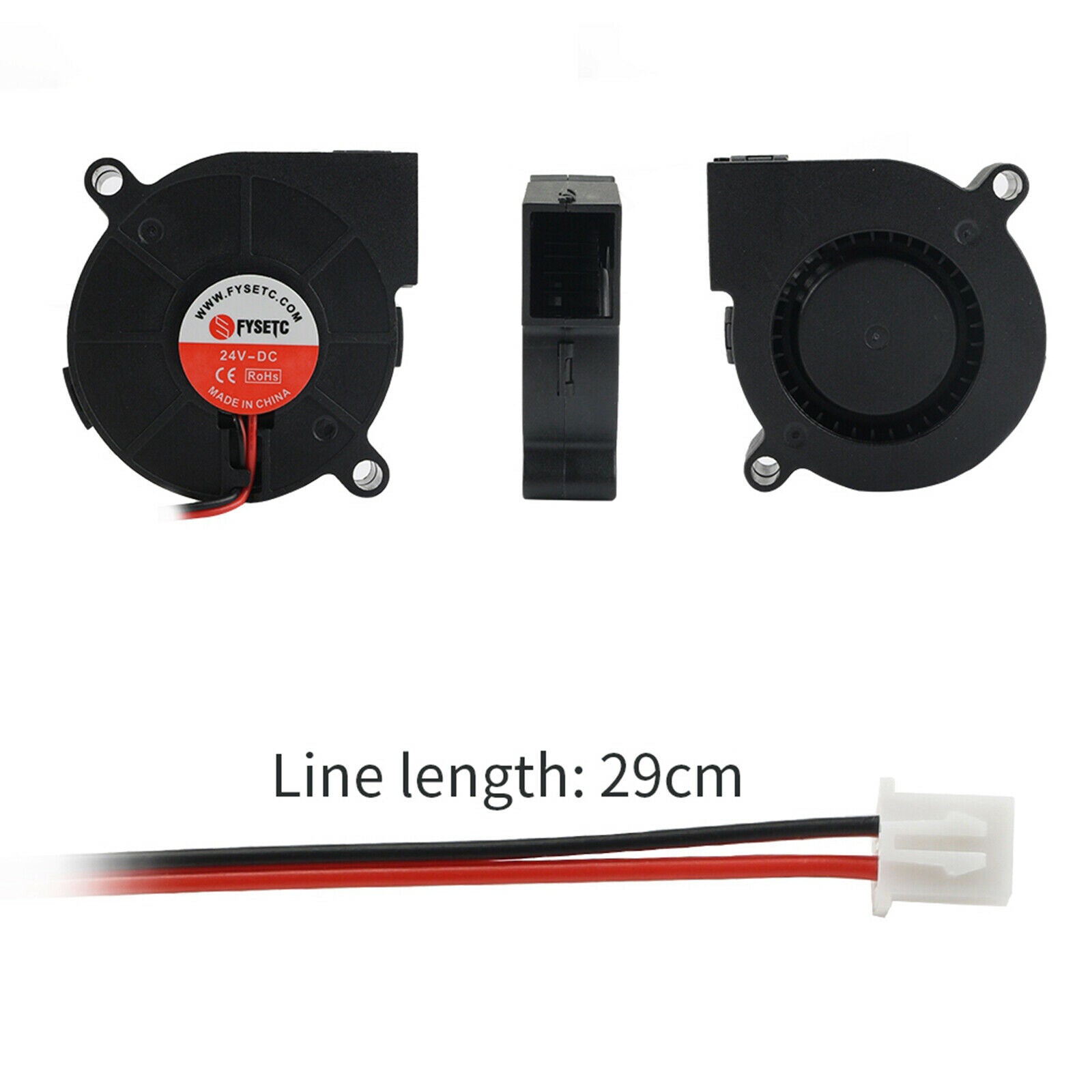 2Pcs 50mm Cooling Fan 24V 5015 Dual Ball Bearing Turbine Turbo Brushless