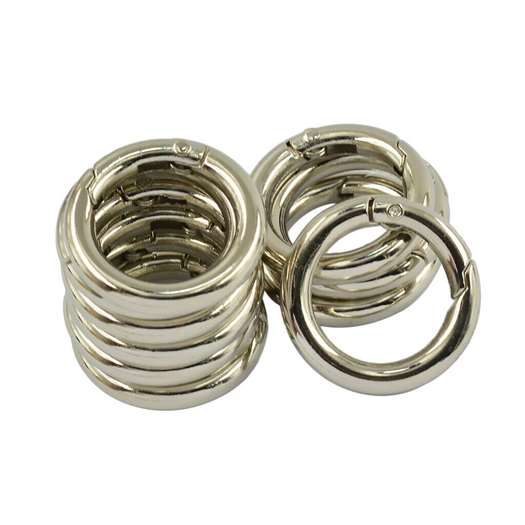 10 Pieces Zinc Alloy Circle Spring Snap Hook Clip Keychain