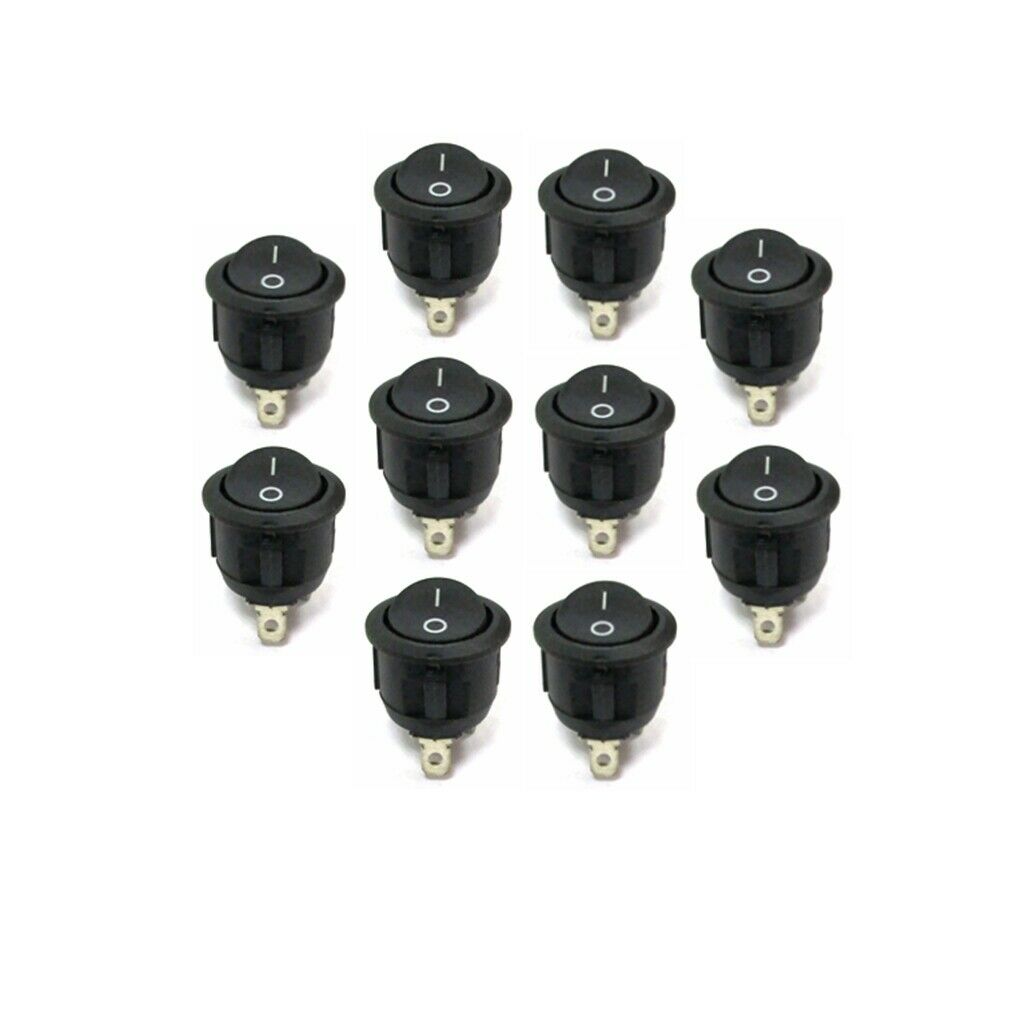 10pcs Universal Round Switches On Off 250v 6a