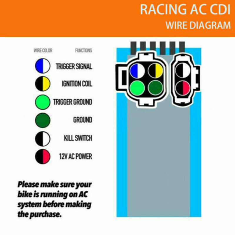 Racing AC CDI Box Ignition Coil Spark Plug For