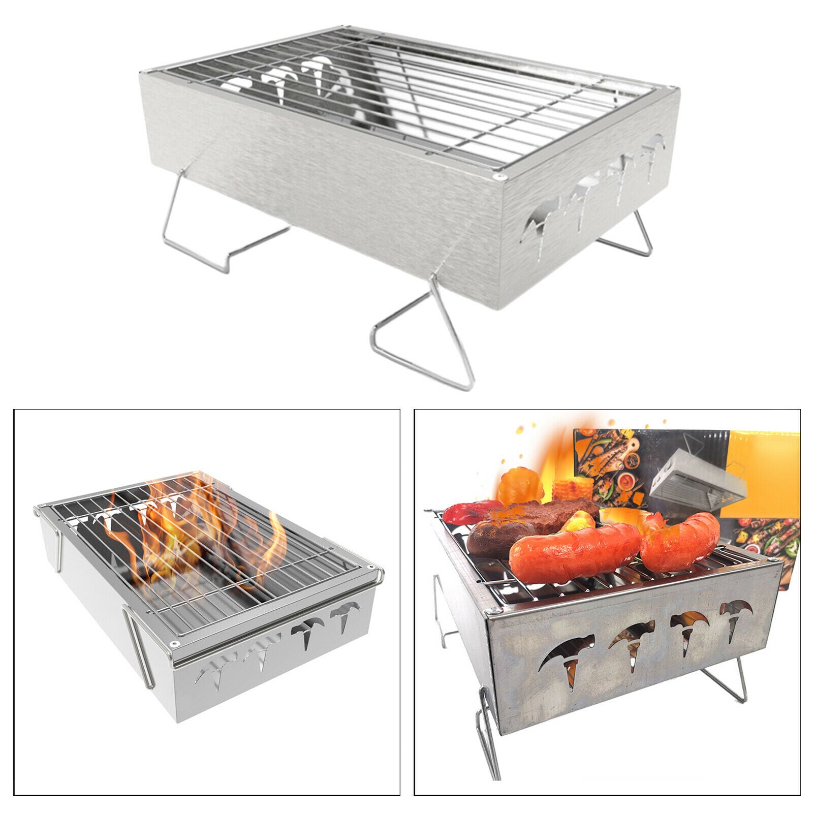Barbecue Grill BBQ Charcoal Grill for Camping Hiking BBQ Barbecue Roast