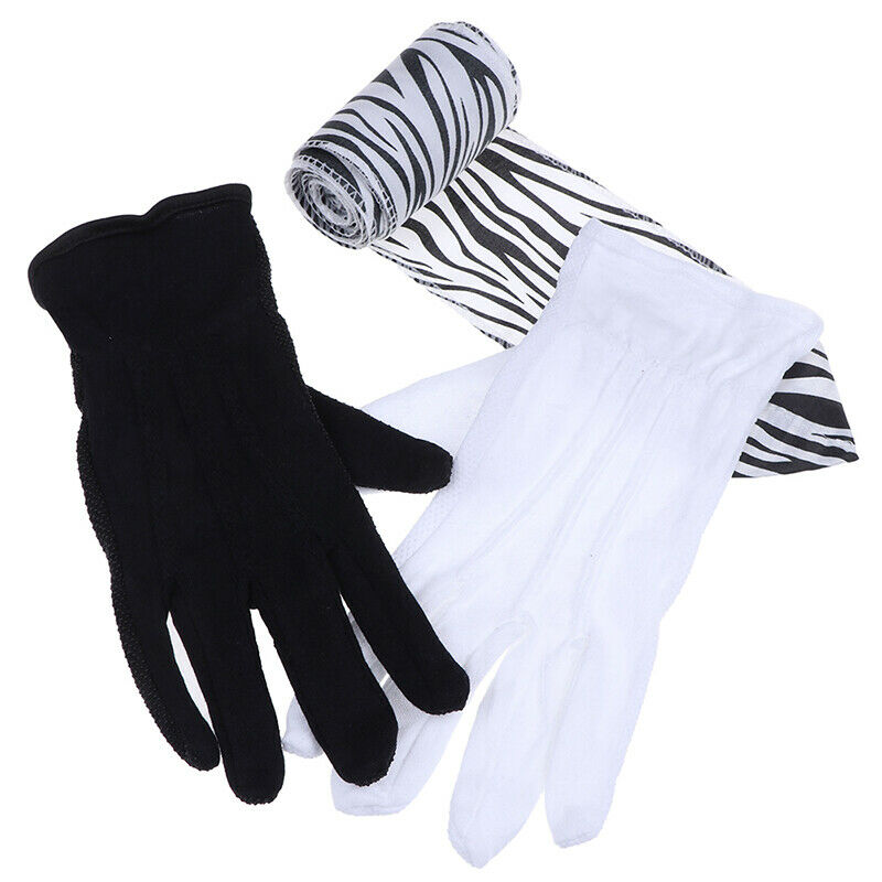 Black White Gloves To Stripe Silk Scarf Magic Tricks Magic Props ToysJCAU.l8