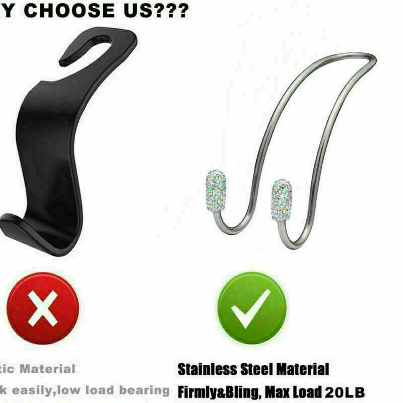 Colorful Car Headrest Hook Vehicle Back Hanging Storage Purse Hanger Bag 2PCS