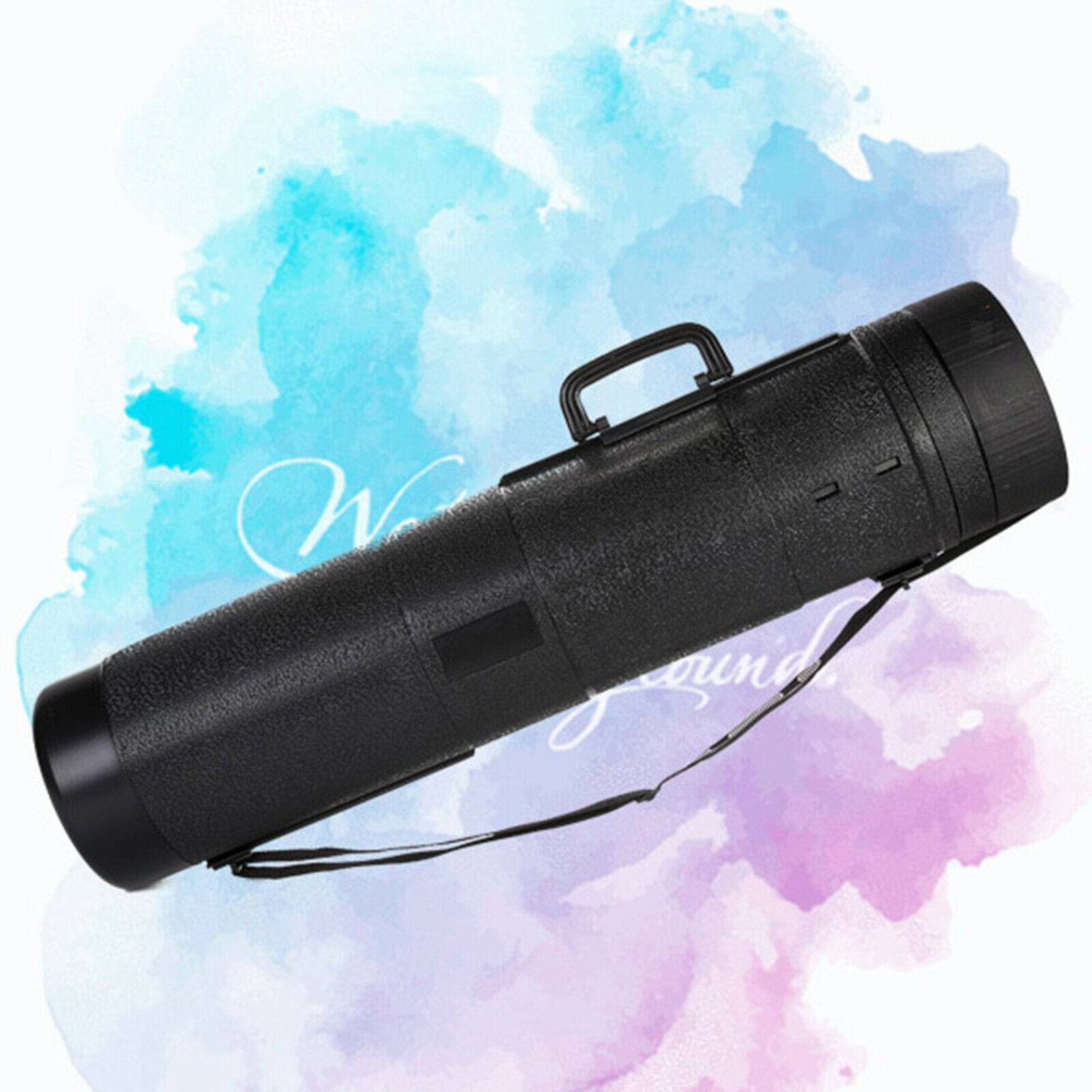 Black Plastic Telescoping Poster Artwork Document Storage Tube Scroll Case