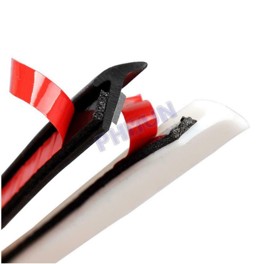 5M Car Rubber Sealing Strip T-Type Weatherstrip For Front Rear Bumper Side Skirt