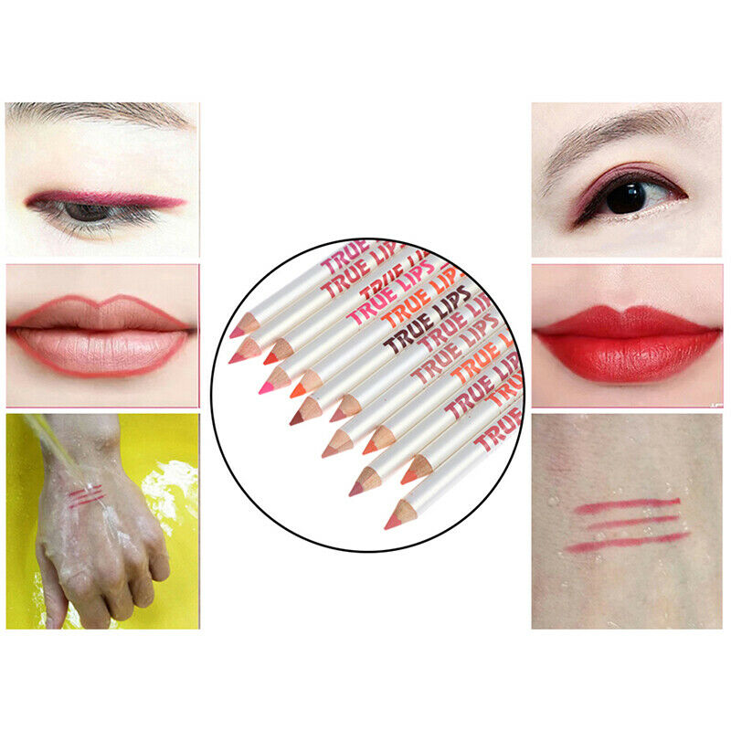 12 Colors Lipliner Pencil Waterproof Lip Eye Brow Cosmetic Makeup Colorful PBDA