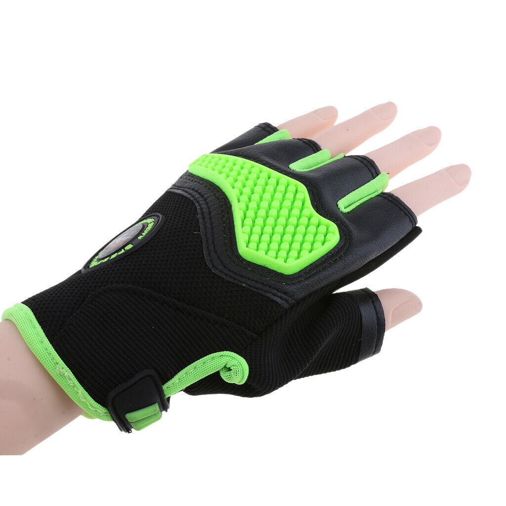 Green Half Finger Gloves for Motorcycle Bicycle Riding Cycling Sports XL