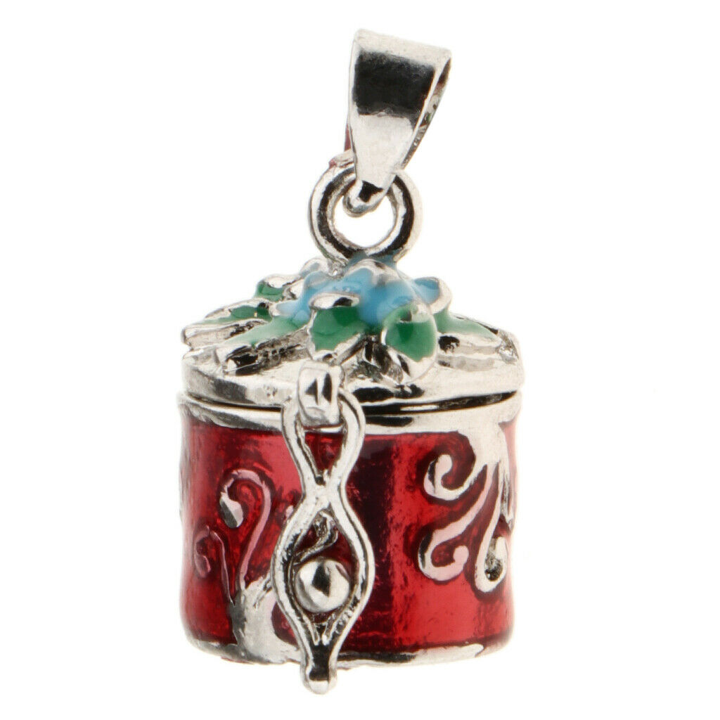 2 Pieces Retro Enamel Flower Cremation Keepsake Urn Pendant Memorial Jewelry