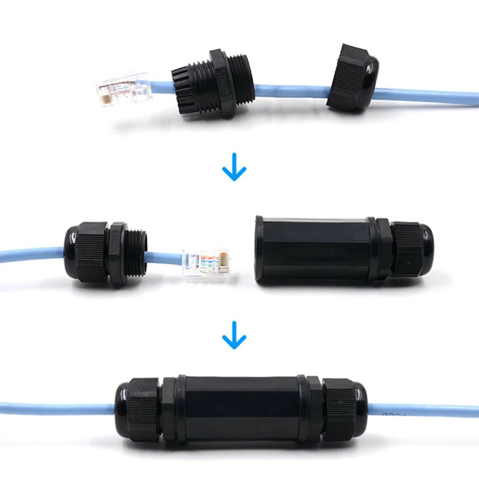 Waterproof Connector LAN Extender Outdoor Coupler Adapter Female to Female