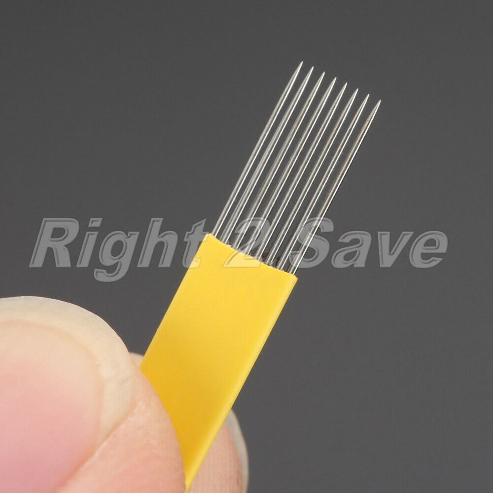 10pcs Eyebrow Tattoo Blades Double Row Fog 15pin Needles Permanent Makeup Tool