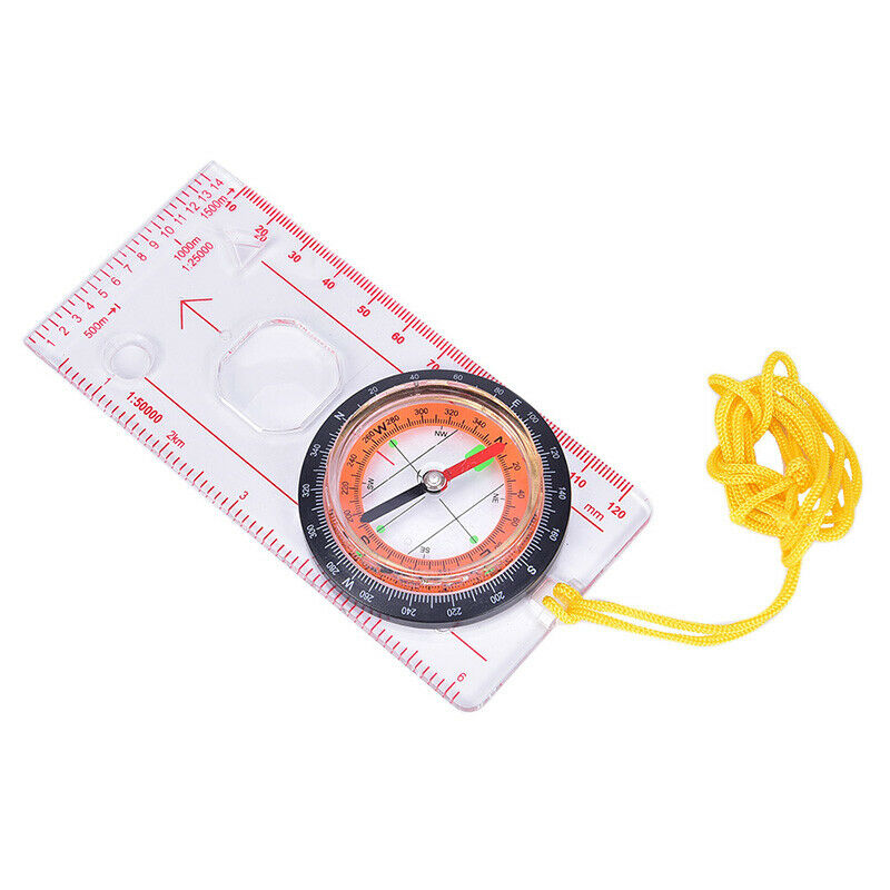 Outdoor Camping Directional Cross-country Compass Ruler Map Scale Compass.l8