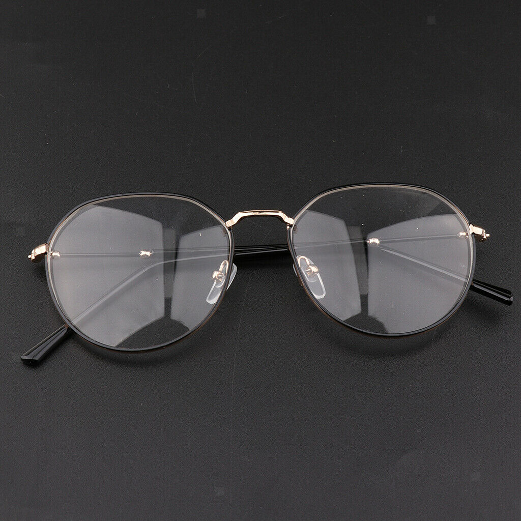 Simple Myopia Metal Glasses Frame Sunglasses Frame fo Women Men Black+Golden