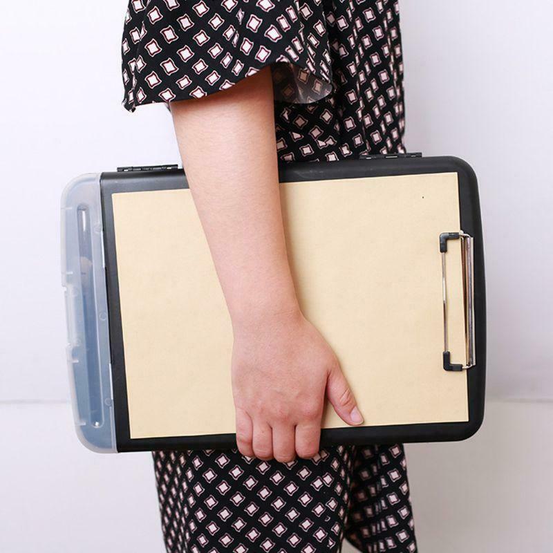 Multifunctional File Folder Organizer Clipboard Box Case Pen Holder Stationery
