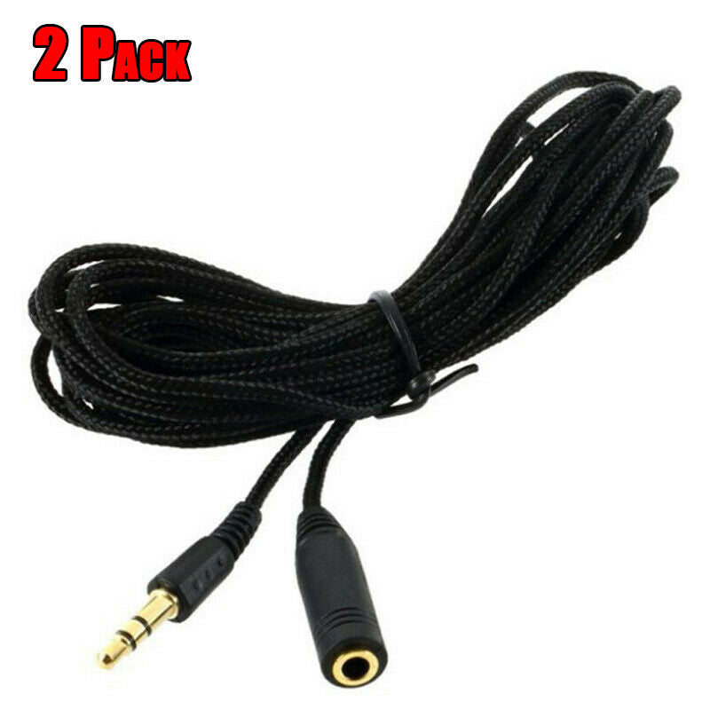 5FT 3.5mm 1/8" Stereo Audio Nylon Headphone Cable Extension Cord Male to Female