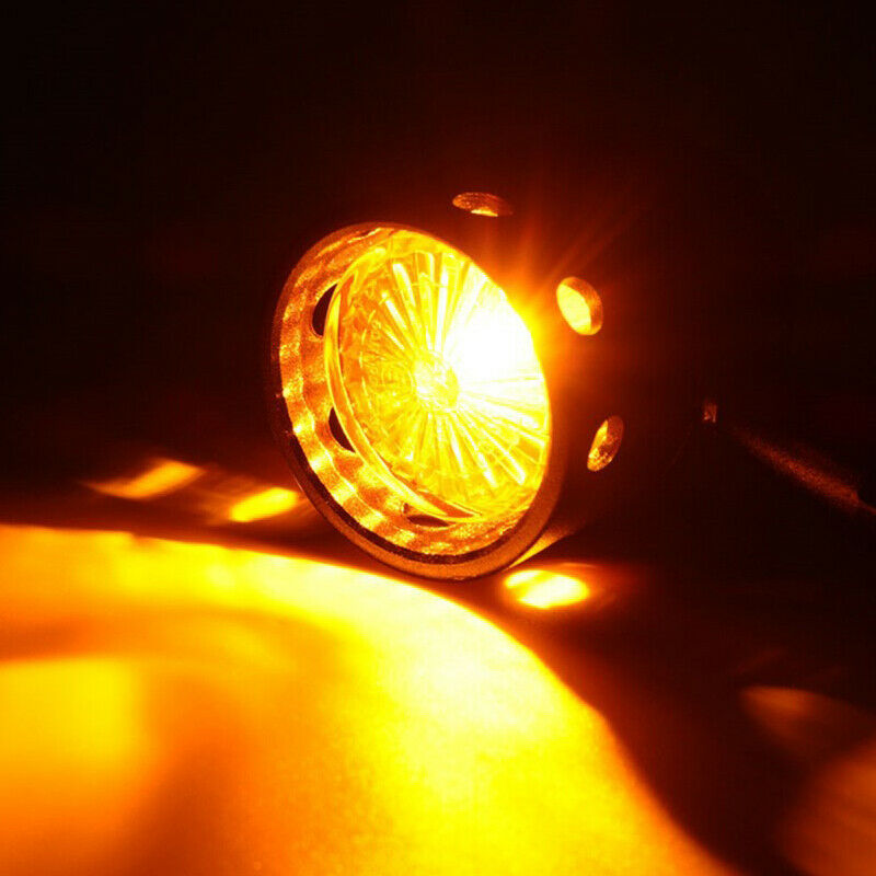 2Pcs Retro Motorcycle Waterproof Corner Lamp Indicator Turn Signal Amber Light