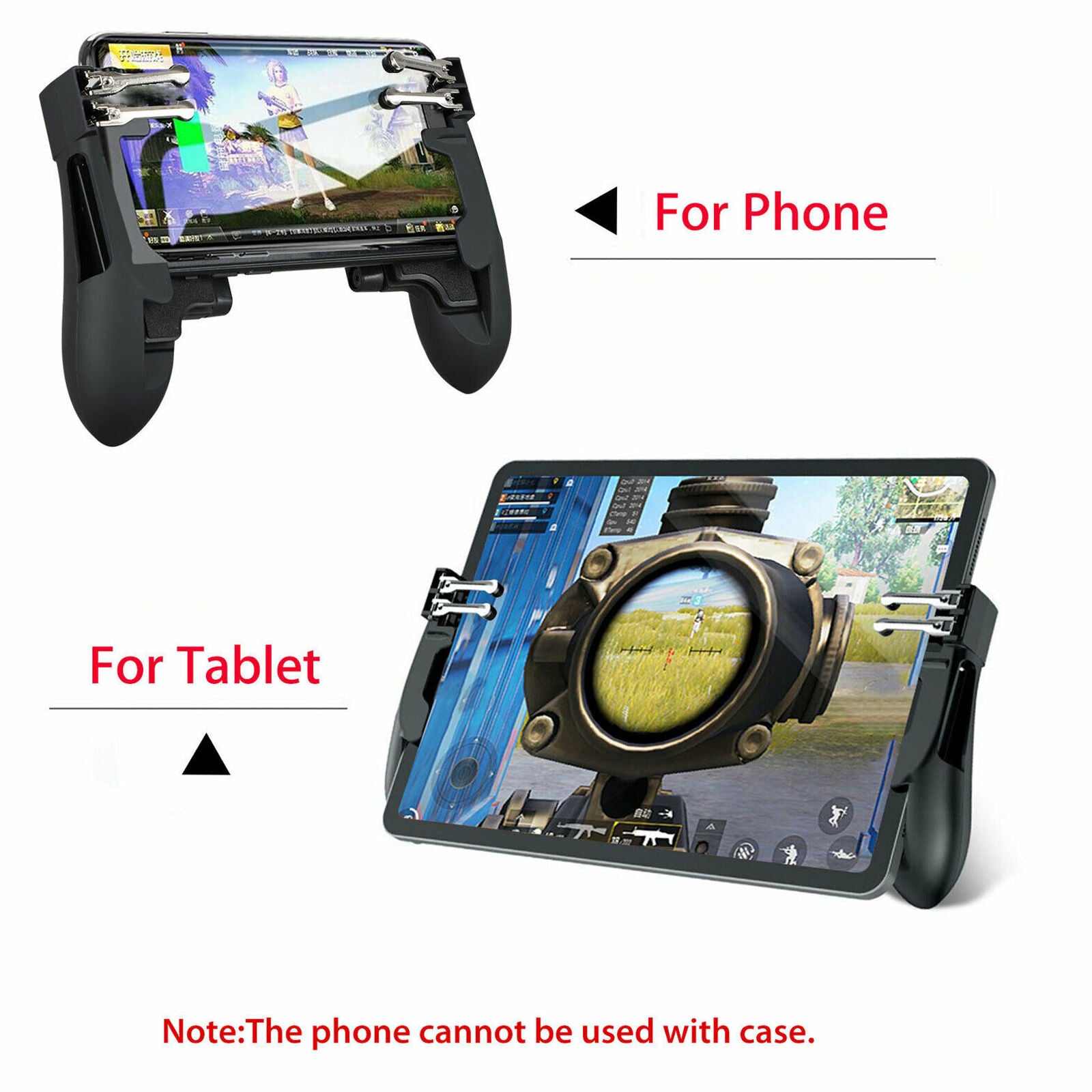 Mobile Phone Gaming Gamepad Trigger Shooter Controller for PUBG iPad Android IOS