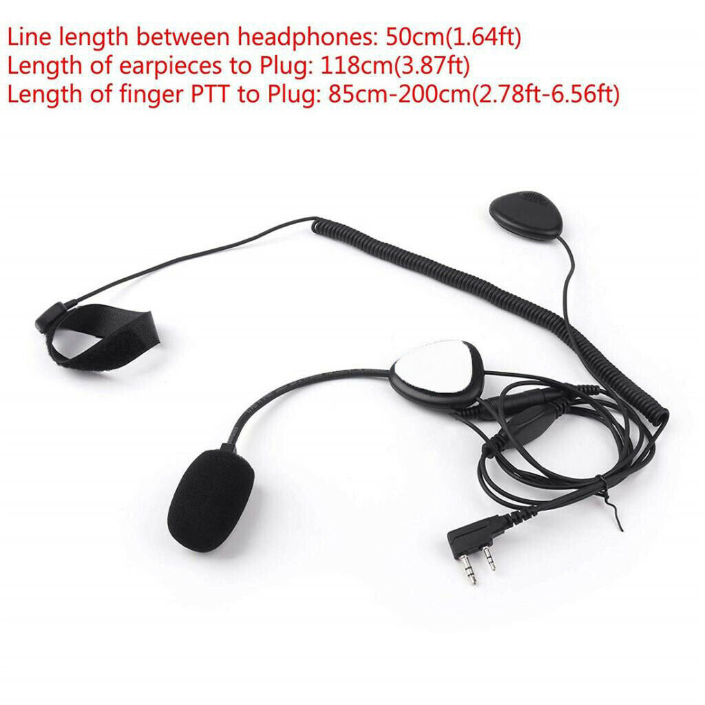 Finger PTT Motorcycle Helmet Headset with MIC Microphone for Baofeng