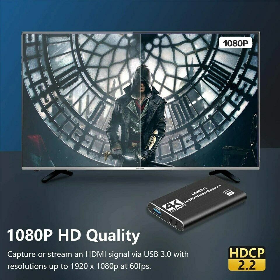 USB 3.0 HDM Video Capture Card 4K 1080P 60fps Record for Game Live Streaming CA