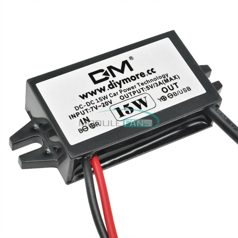 DC-DC Converter Module 12V To 5V Micro USB Power Adapter Car Charger 3A 15W