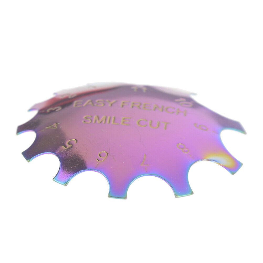 Steel French Line Edge Nail Tool Smile Cutter Nail Stencil Trimmer Nail BuilY1