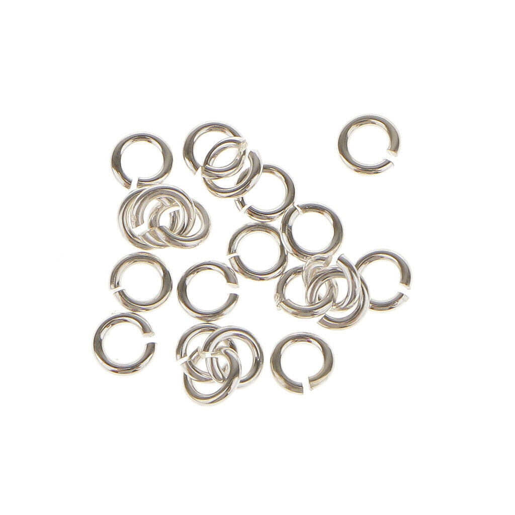 40x S925 Beading Jump Rings Metal DIY Jewelry Making Connecting Rings 3/6mm