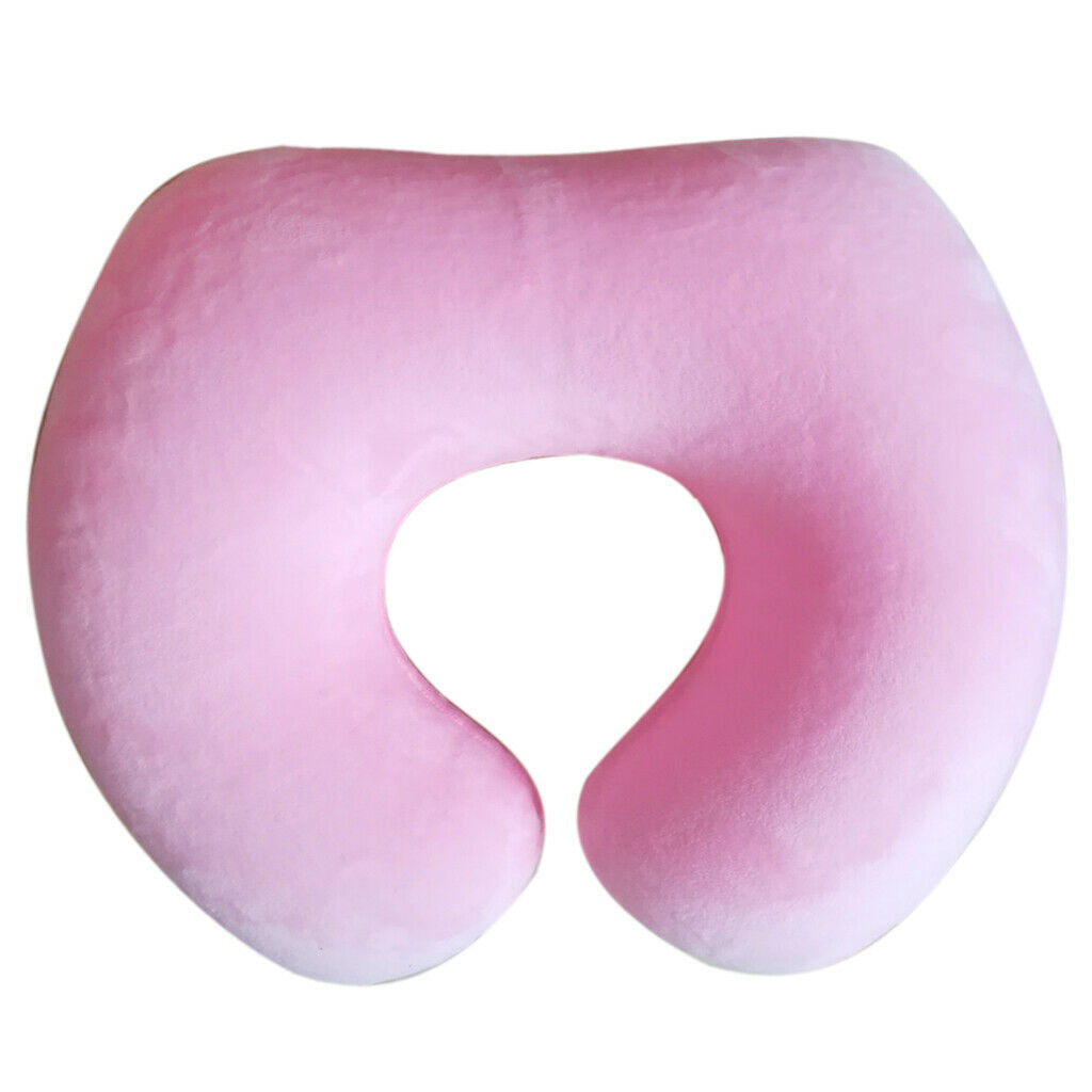 Travel Airplanes Soft Velvet Inflatable Neck Pillow For Children Pink
