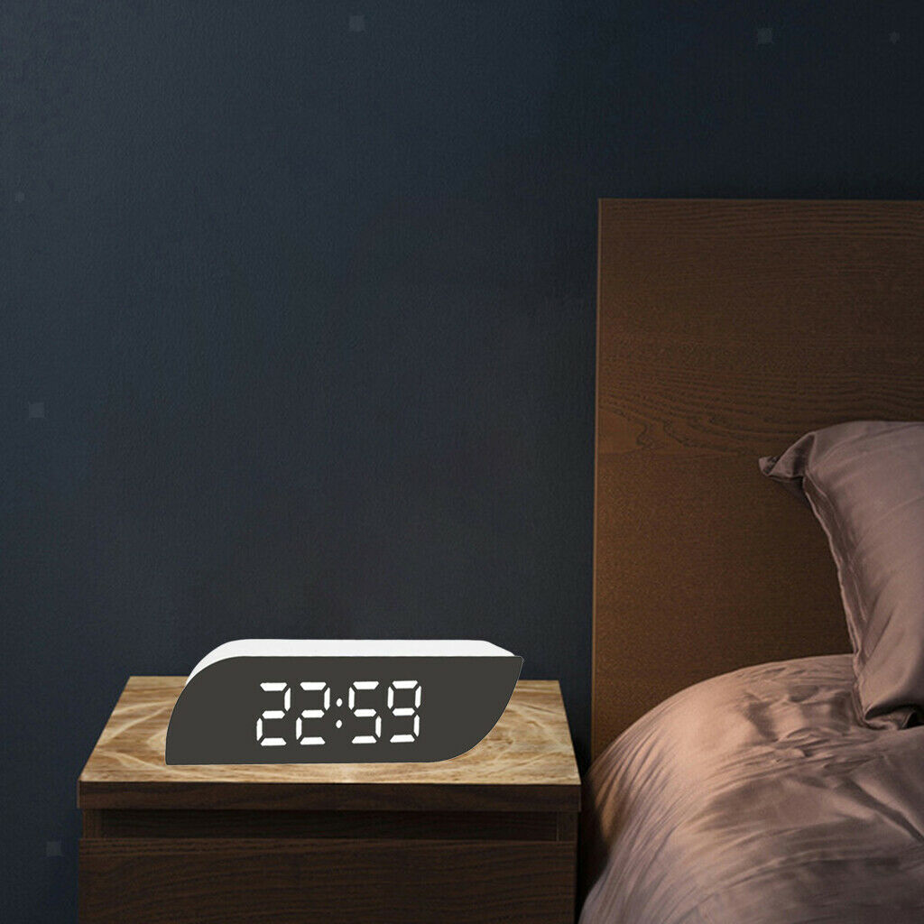 LED Desk Alarm Clocks Calendar Temperature 3 Mode Snooze White White Light