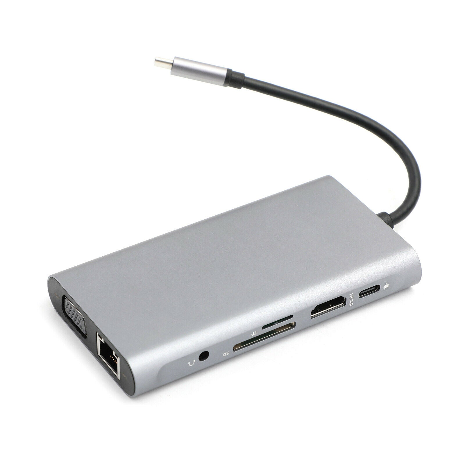 10-in-1 Multi-function USB3.0 Hub Adapter USB Type C Docking 4K HDM VGA RJ45 CA