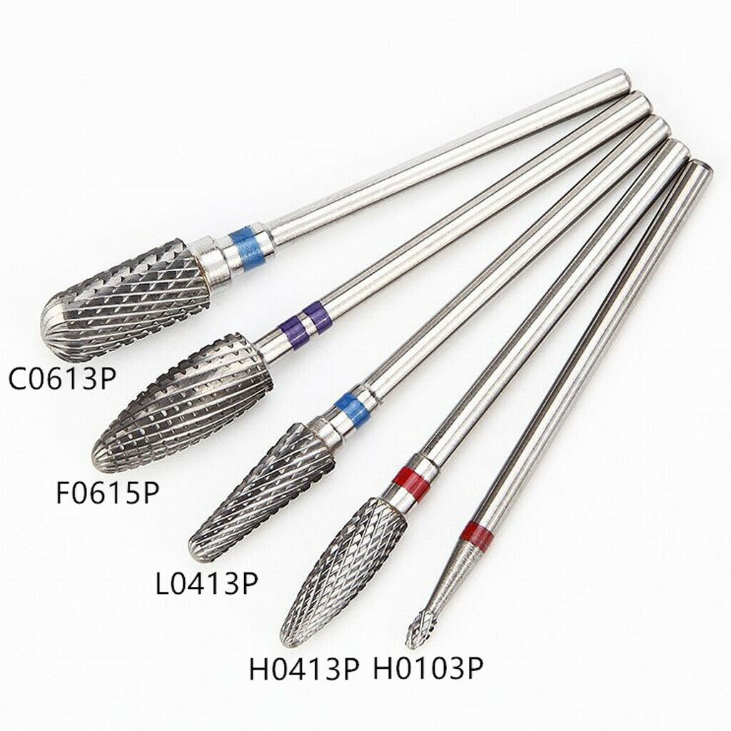 Nail Art Drill Bits Acrylic Gels Removal Electric Manicure Barrel Head Set 5
