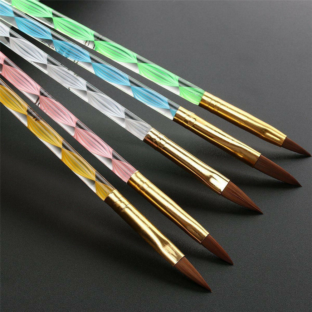 5PCS Acrylic Nail Art UV Gel Carving Pen Brush Liquid Powder No.2 4 6 8 10 ~