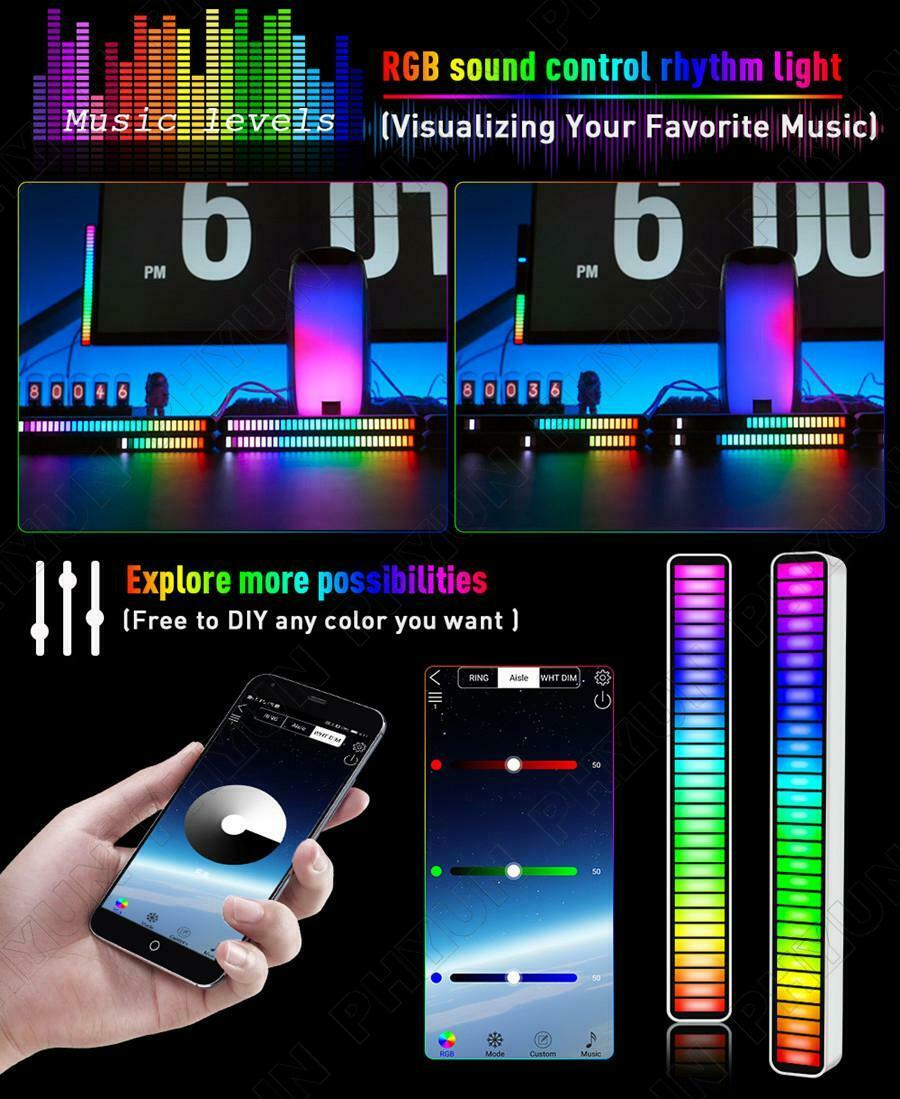 40 LED RGB Light Bar Voice Activated Color Changing Dynamic Lamp Music Sync APP