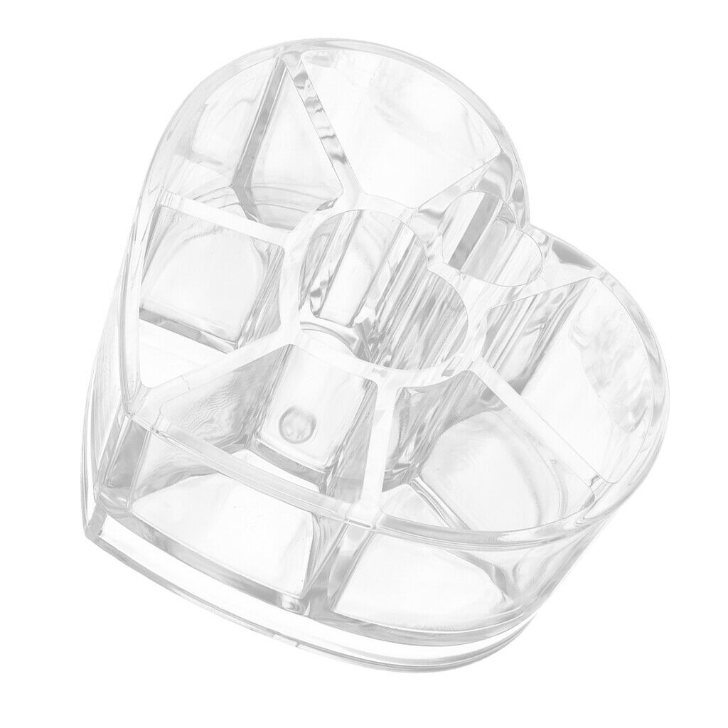 Clear Acrylic Box Storage Container Cosmetic Organizer Heart Shape Case