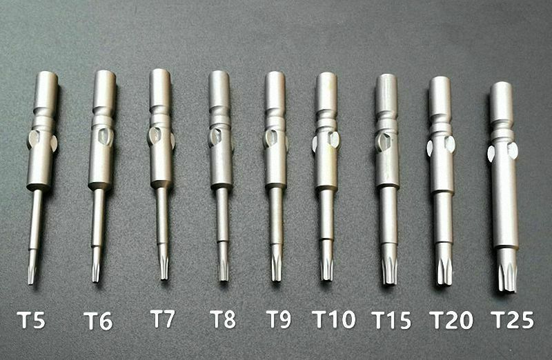 9Pcs 6MM SHANK DIA TORX SCREWDRIVER SET HEAD TOOL - T5-T25