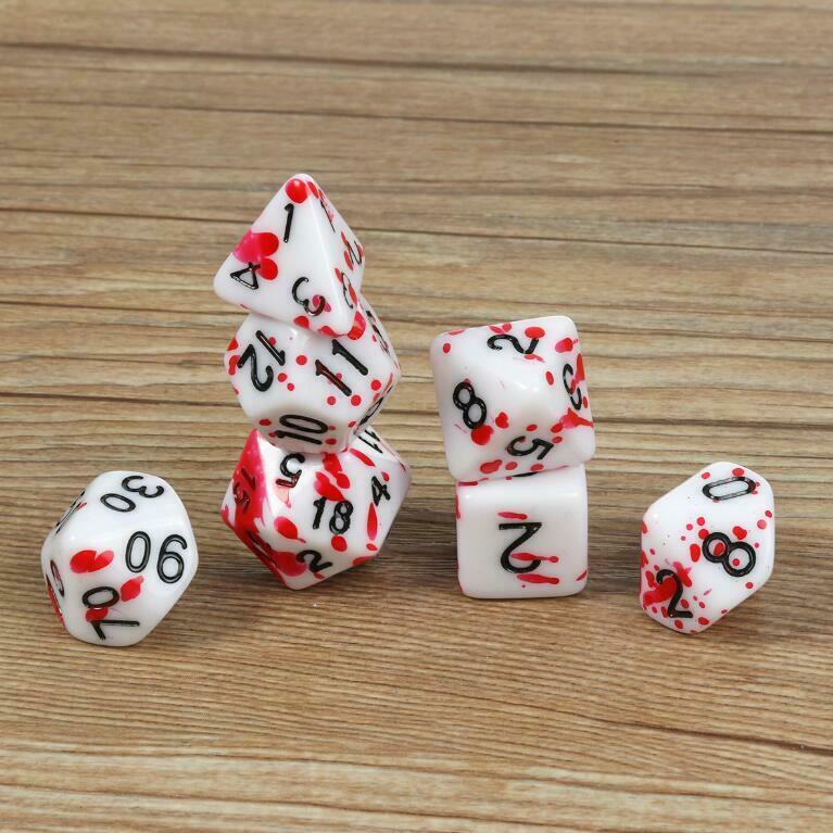 7PCS Bloody Polyhedral Dices Die for Dungeons&Dragons DND RPG MTG Board Games