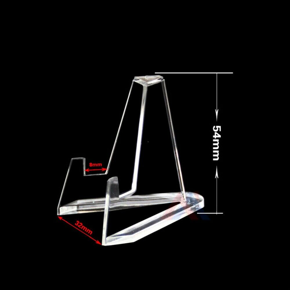10Pcs Acrylic Display Stands Easel for Coins Cards Holders Thickened Tool Set US