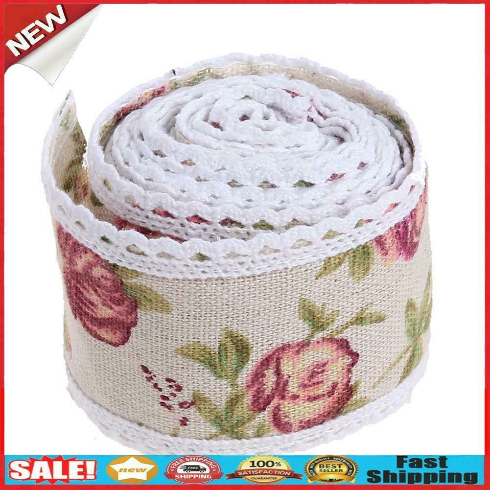 1m/roll Beautiful Flower Hessian Burlap Lace Wedding Decor Cake Runners @
