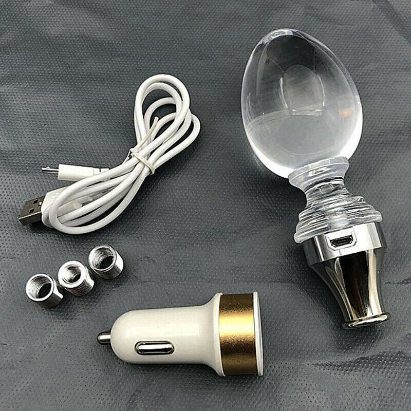1X Universal LED Light Transparent Manual Car Gear Shift Knob Shift USB Charging