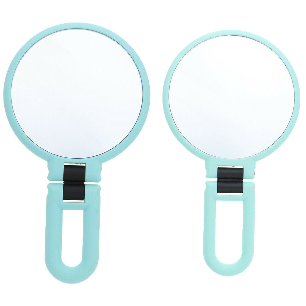 2Pcs Folding Handheld Double Sided Mirror Makeup 15X & 2X Magnifying Mirror
