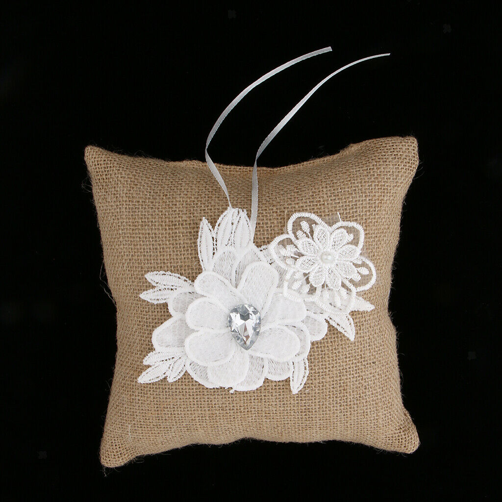 Wedding  Flower Cushion Cushion Holder - Burlap - Rustic Country