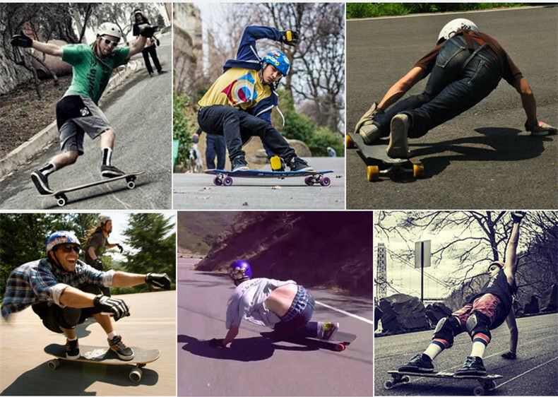 1pair Longboard Skateboard Sliding Drift Protect Gloves 3 POM Brake Palm Block