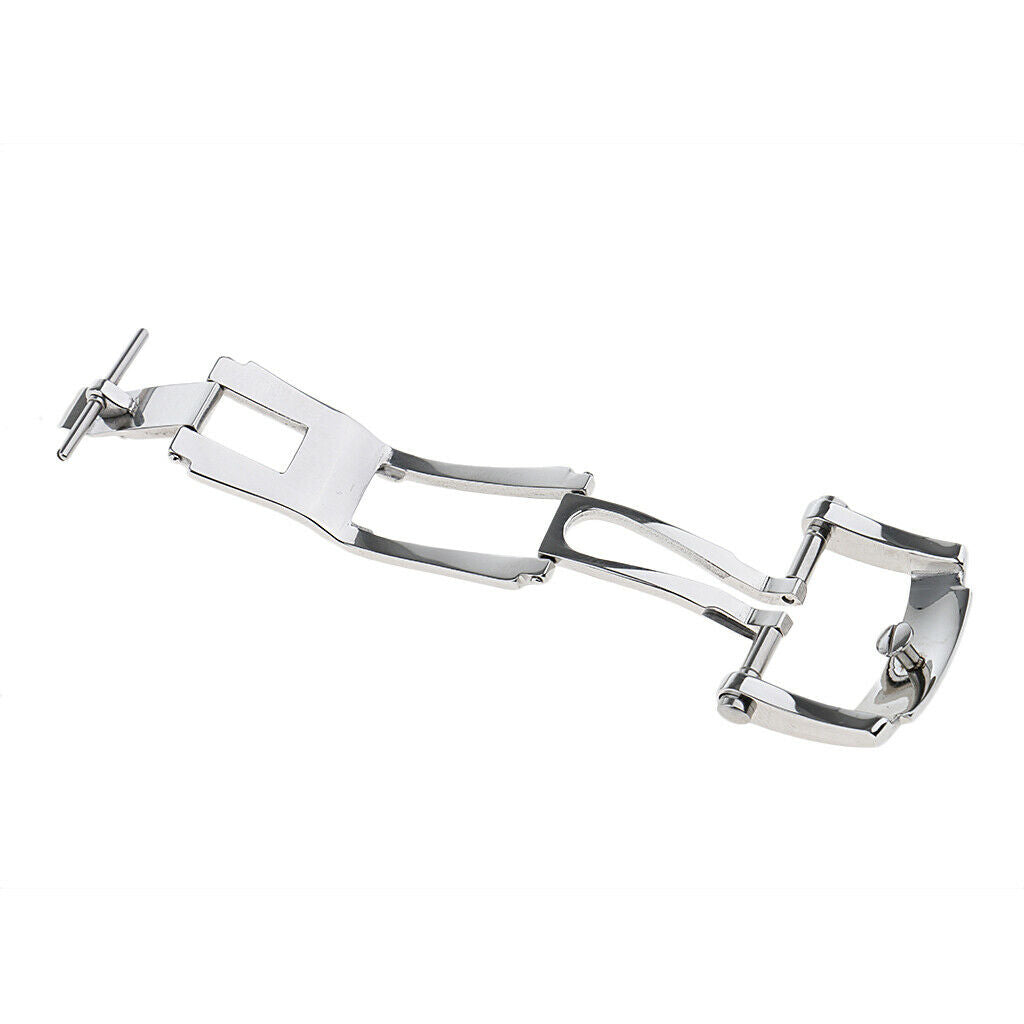 2Pcs Stainless Steel Butterfly Deployment Clasp Watch Deployant Buckle Folding